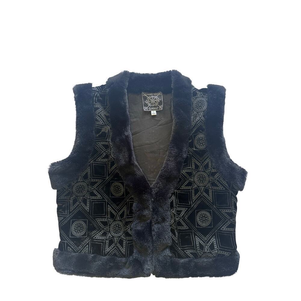 Johnny Was Morningside Silk Vest BLACK Small‎